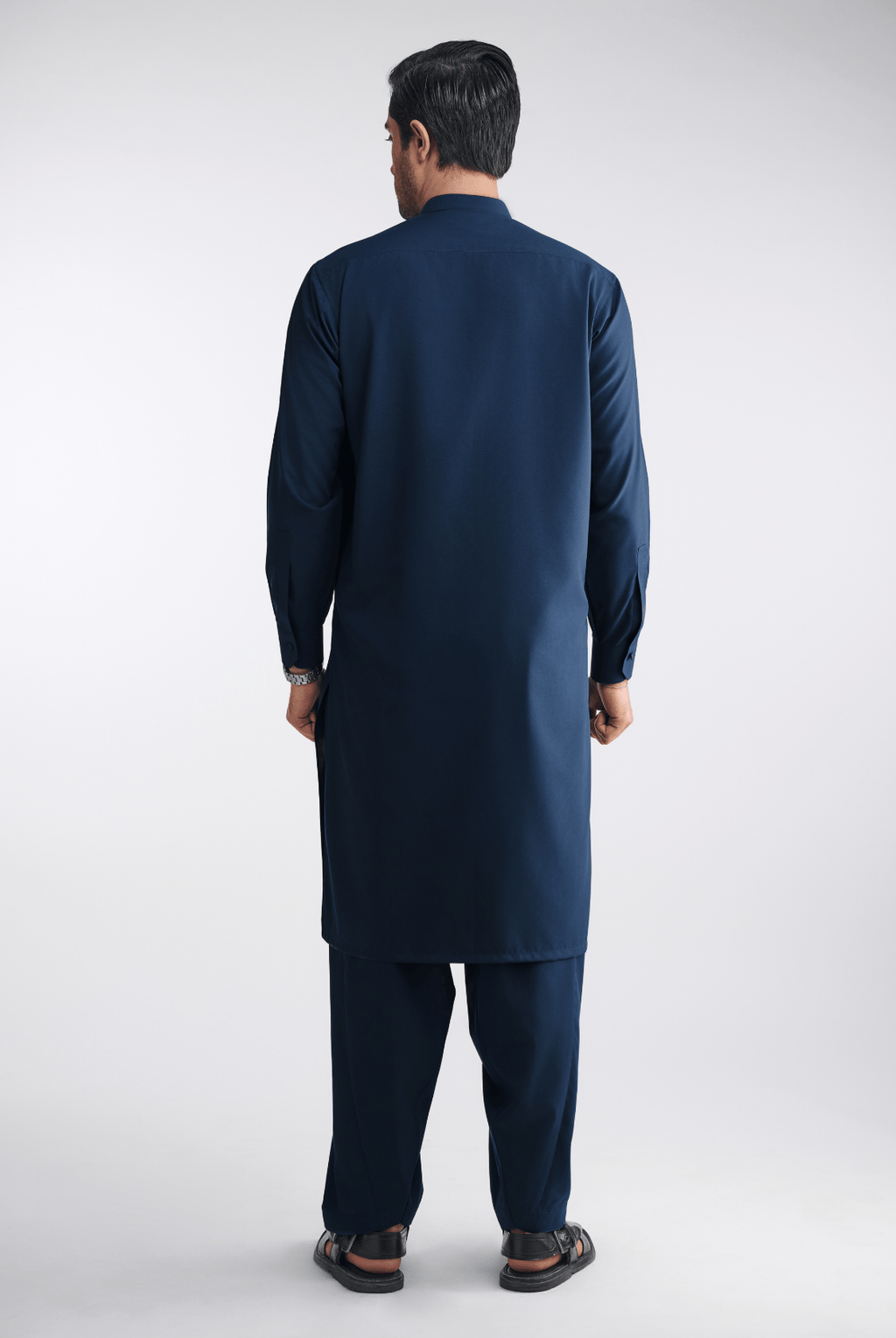 Premium Cotton Blend - Midnight Blue - Shalwar Kameez -