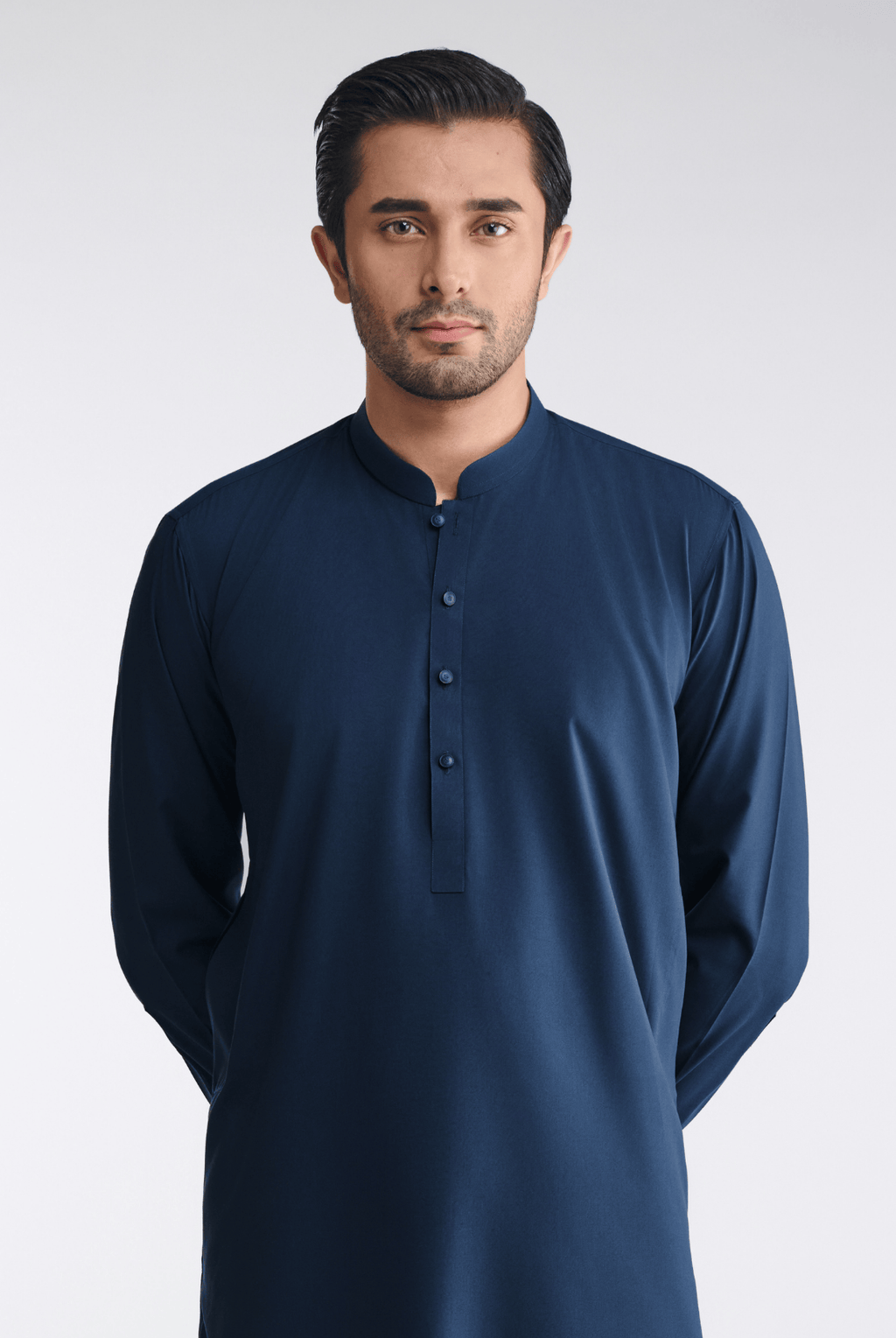 Premium Cotton Blend - Midnight Blue - Shalwar Kameez -