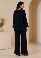 Midnight Blue Round Neck Tunic Co-Ord Set