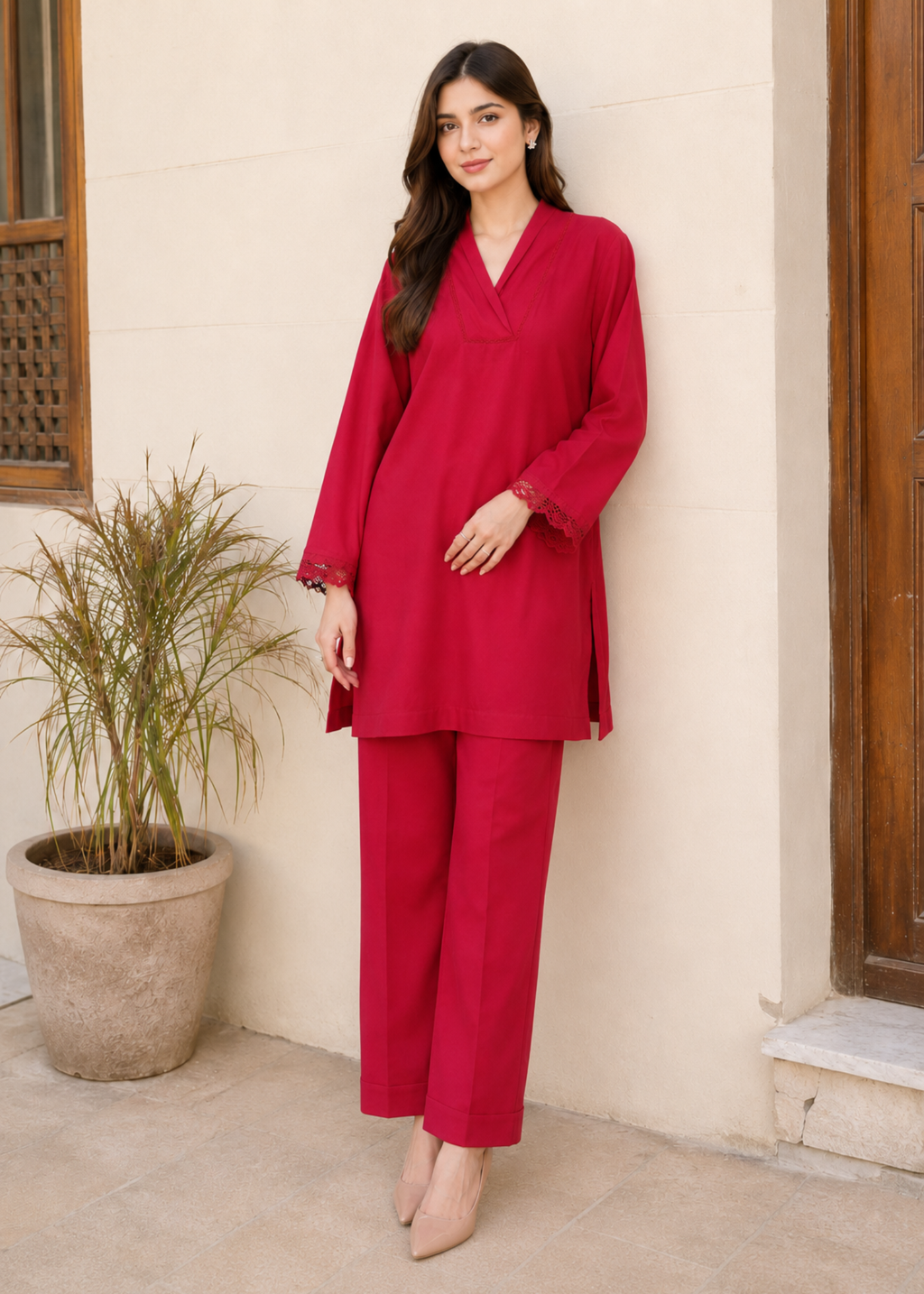 Red Petal Co-ord Set
