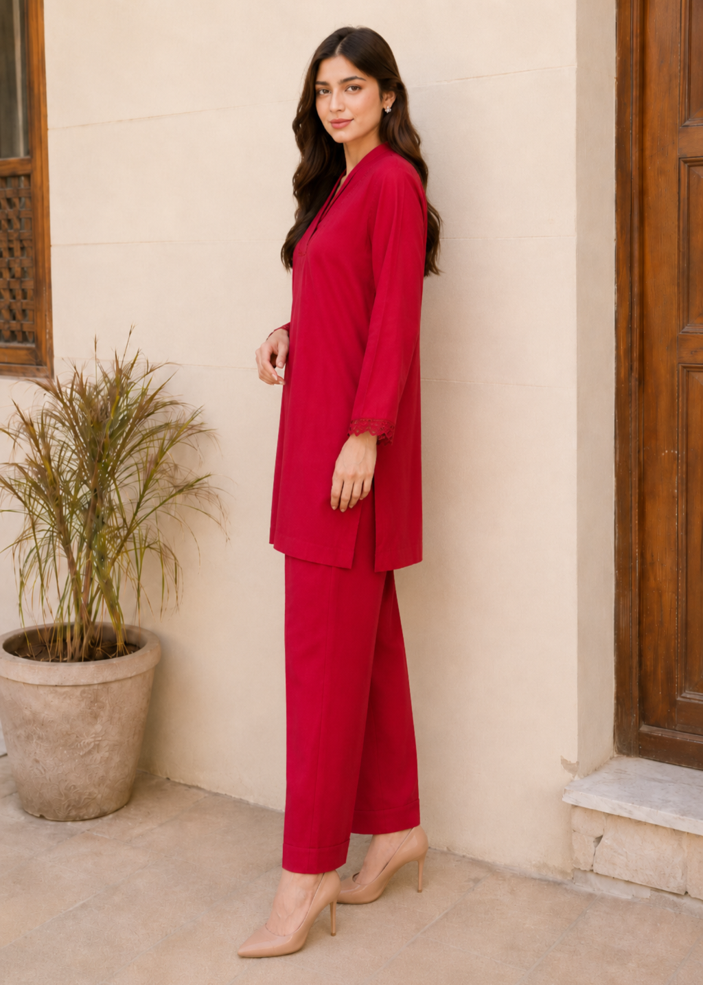 Red Petal Co-ord Set