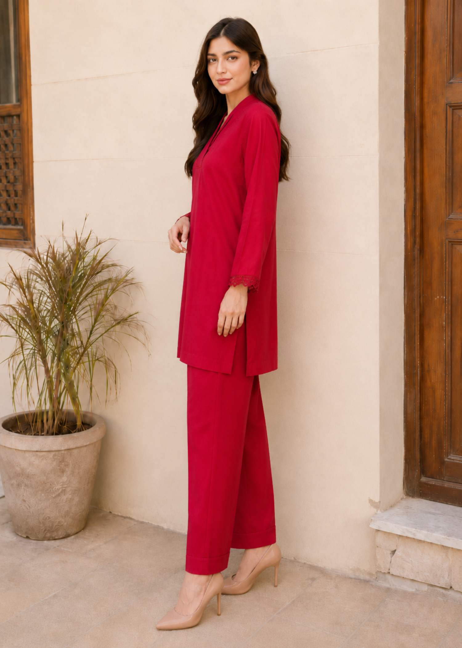 Red Petal Co-ord Set
