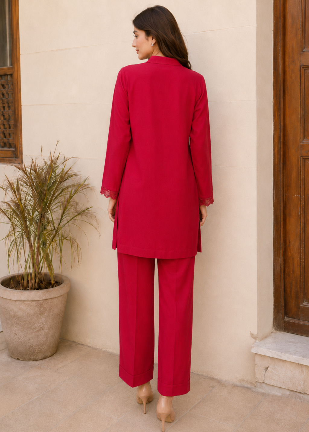 Red Petal Co-ord Set